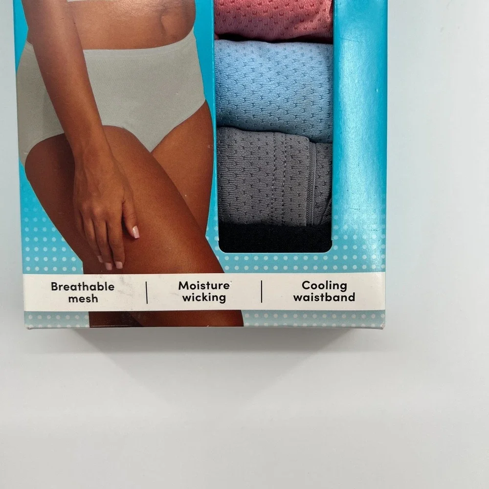 Fruit of the loom breathable micro-mesh women's briefs cooling underwear 7 L